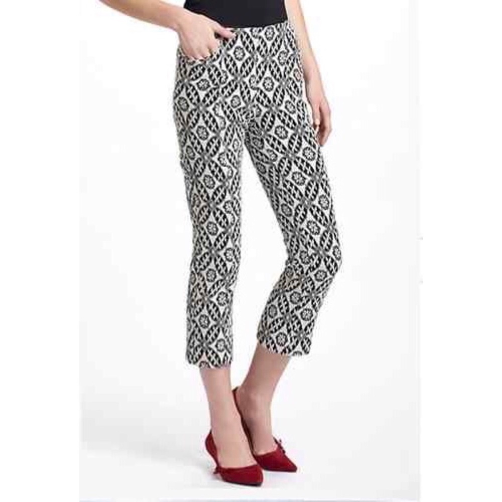 Anthropologie Lace Slim Cropped Pants 4 Petite